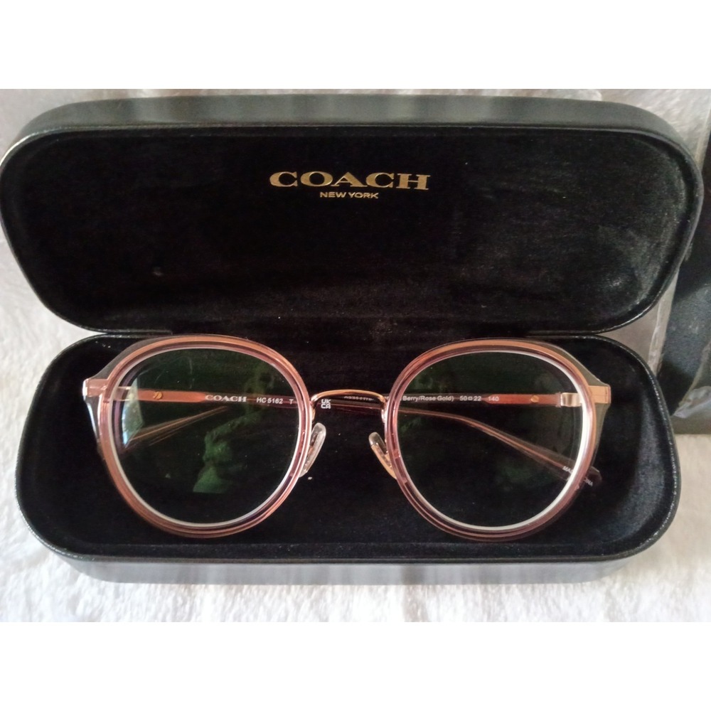 Coach HC5162 9331 Transparent Berry Rose Gold Eyeglass Frames 50-22-140